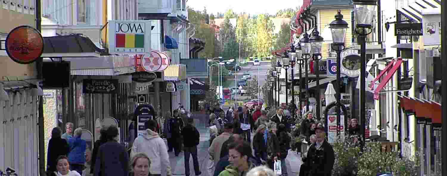 Bild på gågatan i Piteå.